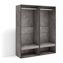 Skraut Home - Armoire Vestiaire ouvert, Armoire de Rangement Ouverte, 120x145x35 cm, Chambre à coucher, pièce, Vêtement, Dressing, Style moderne,