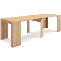Skraut Home - Ausziehbarertisch, Multifunktionaler ausziehbarer, 260, Für 12 Gäste, Esszimmertische, Moderner Stil, Eiche