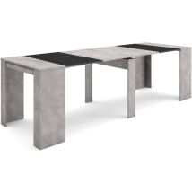 Ausziehbarertisch, Multifunktionaler Ausziehbarer, 260, Für 12 Gäste, Esszimmertische, Moderner Stil, Zementgrau - Skraut Home