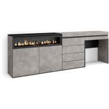Skraut Home - Buffet, Bahut, Meuble de Rangement, 227x75x35 cm, Chambre à coucher, pièce, Cheminée électrique, Commode, Buffet, Coiffeuse, Style