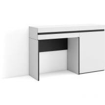 Skraut Home - Coiffeuse, Table maquillage, rangement, 121x75x35 cm, Avec tiroir, Chambre à coucher, Style moderne, Blanc