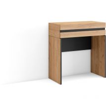 Skraut Home - Consola entrada, mueble con cajón, 70x75x35 cm, Recibidor, Con almacenamiento, Estilo Moderno, Roble