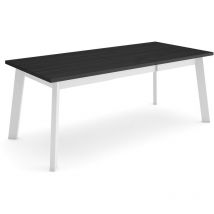 Mesa Comedor, Mesa Fija Cocina y Salón, 200, Para 10 Comensales, Patas de madera, Estilo Moderno, Negro - Skraut Home