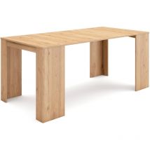 Mesa Consola extensible, Mesa comedor plegable, 180, Para 8 comensales, Comedor y cocina, Estilo Moderno, Roble - Skraut Home