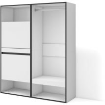 Skraut Home - Meuble à Chaussures, Meuble Rangement Chaussures, 120x145x35 cm, Chambre à coucher, pièce, Vestiaire ouvert, Style moderne, Blanc