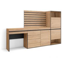Meuble à Chaussures, Meuble Rangement Chaussures, 237x145x35 cm, Chambre à coucher, pièce, Commode, Buffet, Panneaux Muraux en Bois, Coiffeuse, Style