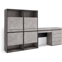 Meuble à Chaussures, Meuble Rangement Chaussures, 247x145x35 cm, Chambre à coucher, pièce, Commode, Buffet, Coiffeuse, Style moderne, Gris Ciment