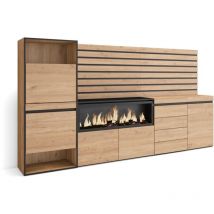 Skraut Home - Meuble à Chaussures, Meuble Rangement Chaussures, 274x145x35 cm, Chambre à coucher, pièce, Cheminée électrique XXL, Commode, Buffet,