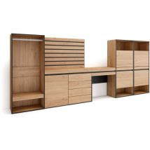 Meuble à Chaussures, Meuble Rangement Chaussures, 357x145x35 cm, Chambre à coucher, pièce, Vestiaire ouvert, Commode, Buffet, Panneaux Muraux en