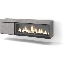 Skraut Home - Meuble TV, Banc Télé, Grand espace de Rangement, 160, Pour les TV jusqu'à 65", Cheminée électrique XXL, Suspendu, Mural, Style moderne,