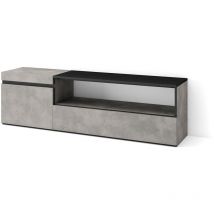 Mueble tv, Televisión, Muebles de salón, almacenaje, 150x45x35cm, Para tv hasta 65', Con almacenamiento, Estilo Moderno, Gris Cemento - Skraut Home