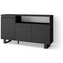 Sideboard, Highboard, Kommode, Komodenschrank, 150x87x35cm, 3 Türen, Industriedesign, Moderner Stil, Schwarz - Skraut Home