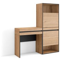 Skraut Home - Table Console d'Entrée, Grand espace de rangement, 130x145x35 cm, Avec tiroir, Meuble à Chaussures, Style moderne, Chêne