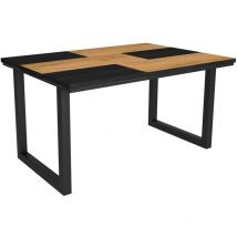 Table à manger, 6 personnes, 140, Robuste et stable grâce à sa structure et aux pieds solides, Idéal pour les rassemblements de famille, Chêne et