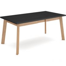 Skraut Home - Tavolo da Pranzo, Cucina, Sala da pranzo, 170, Per 8 persone, Gambe in legno, Stile moderno, Nero e rovere