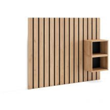 Testiera e Comodini - Spalliera letto, stoccaggio - 133x3x107 cm - Letto 80,90,110 cm - Pannelli - Stile moderno - Rovere - Skraut Home