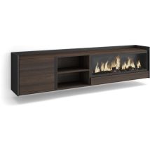Skraut Home - Tv-schrank, Lowboard, Für Wohnzimmer Und Esszimmer, 212x35x50cm, Für Tv-geräte Bis Zu 80", Elektrokamin Xxl, Hängend, Moderner Stil, 