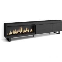 Skraut Home - TV-Schrank, Lowboard, für Wohnzimmer und Esszimmer, 237x57x35 cm, Für großformatiges tv, Elektrokamin xxl, Industriedesign, Moderner