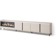 Skraut Home - Tv-schrank, Lowboard, Für Wohnzimmer Und Esszimmer, 315x35x61cm, Für Tv-geräte Bis Zu 80", Elektrokamin Xxl, Industriedesign, Moderner 