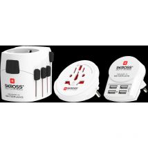 Skross - 1.302522 pro + usb Adaptateur de Voyage Universel - 1 usb Type c 3.0A + 1 usb Type a 2.4A - Tension et Puissance 100V-700W/250V-1750W.