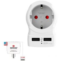 Skross - Adattatore europeo per stati uniti usb 1500281