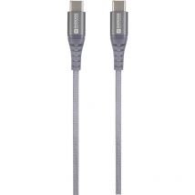 Câble usb usb 2.0 usb-c mâle, usb-c mâle 1.20 m gris sidéral rond, flexible, gaine textile SKCA0017C-C120CN - Skross