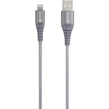 Câble usb usb 2.0 usb-c mâle, Connecteur Lightning 2.00 m gris sidéral rond, flexible, gaine textile SKCA0016C-MFI200CN S292342 - Skross