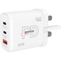 Power Charger 65W pd GaN uk Chargeur usb intérieure Courant de sortie (max.) 3.25 a usb 2.0 type a femelle, usb-c Nbr. de sorties: 3 x Y201073
