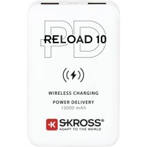 1.400132 Chargeur Portable sans Fil 10 000 Mha - Recharge Wireless + 2 usb - Câble Micro usb Inclus - Skross