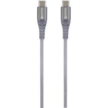 Skross - USB-Kabel usb 2.0 usb-c Stecker, usb-c Stecker 1.20 m Space Grau Rund, Flexibel, Stoff-Umma