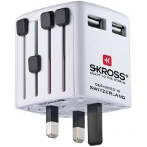 Skross - World usb Charger Chargeur usb pour prise murale Courant de sortie (max.) 2400 mA usb Nbr. de sorties: 2 x avec adaptateur uk X522972