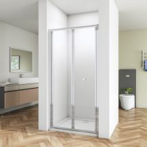 Sky Bathroom - Bifold Shower Enclosure Reversible Folding Glass Shower Cubicle Door 900mm