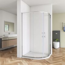 SKY - Bathroom 6mm Safety Tempered Glass Quadrant Shower Cubicle Walk in Sliding Shower Door 1200x900x1850mm