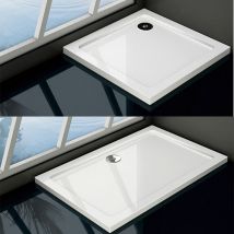 SKY - Bathroom 800x760mm Slimline Rectangle Shower Enclosure Stone Tray Free Waste