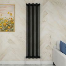 1800x470mm 2 Column Radiator Vertical Black Traditional Column Radiator - Sky Bathroom