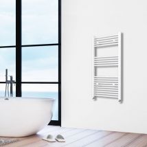 Straight White Heated Towel Rail Radiator 1200x450mm - Sky Bathroom