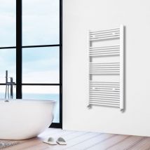 Straight White Heated Towel Rail Radiator 1500x600mm - Sky Bathroom