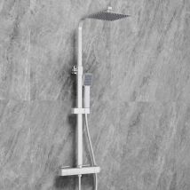 Sky Bathroom Thermostatic Exposed Square Chrome Mixer Shower Twin Head Set