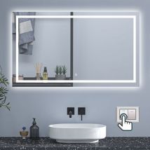 Sky Wall-Mounted Bathroom Anti-Fog led Mirror with 3 Lighting Modes,Memory Function,Touch Switch Vanity Mirror - 120x80 cm