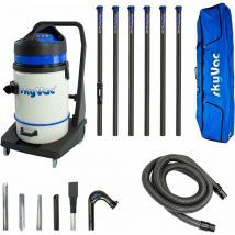 Skyvac - Commercial 75 Wet & Dry Gutter Vacuum 6 Pole (9m/30ft) 5kva Petrol Generator