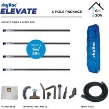 Skyvac - Elevate Clamped Poles Internal Suction 4 Pole Set 6m/20ft Reach