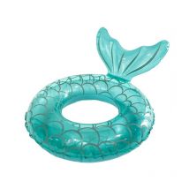 L(Lake Blue Fish Tail)Adult Size Inflatable Swim Ring, Durable Round Inflatable with Handle Air Mattress Inflatable Pool Raft Floating Swimming Pool