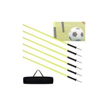 Slalomstangen Fussball Trainingszubehör 1,8m 6pcs-Set Hürdenstangen mit Erdspieß & Tragetasche Trainingsstangen Gelb Agilität Stangen Slalom Naizy