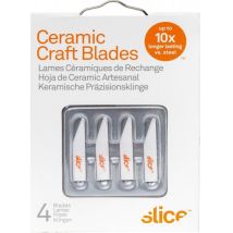 Lame pour cutter, couteau, scalpel – 4 lames incurvées en céramique – Résistance 20x plus forte – SLICE
