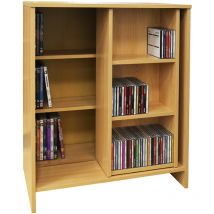 Watsons - slide - cd dvd Media Storage Bookcase / Display Sliding Shelves - Oak - Oak