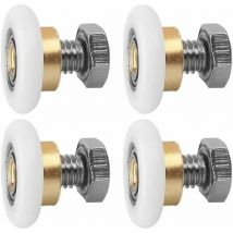 Swyeoot - Sliding Door Roller, 4 pcs Shower Rollers, Shower Runners, Roller Caster Wheel for Shower Door Sliding Rollers Door Replacement Wheel(25MM)