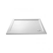 Nes Home - Slim 1000 x 760 Rectangular Stone Resin Shower Tray For Wetroom Enclosure