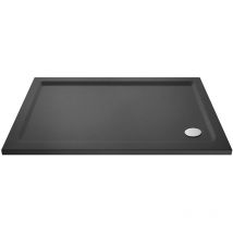 Nes Home - Slim 1100 x 700 mm Rectangular Polyurethane Resin Shower Tray Slate Grey