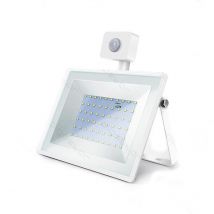 Aigostar - slim 50W smd led spotlight with motion sensor 6400K cold IP65 outdoor a+