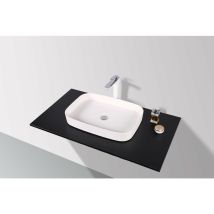 ALPHABAD Slim Design Mineralguss Aufsatzwaschtisch 60x42x10 cm – Kratzfest – Leicht zu reinigen – Modernes Badezimmer